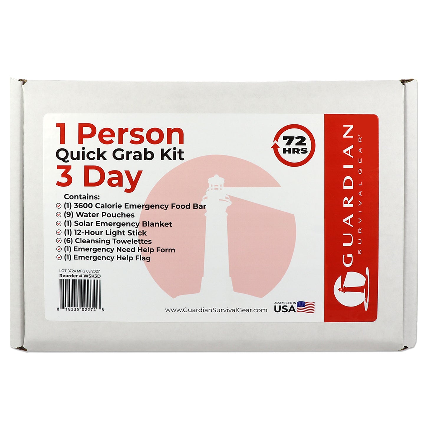 3 Day Quick Grab Kit in Resealable Box